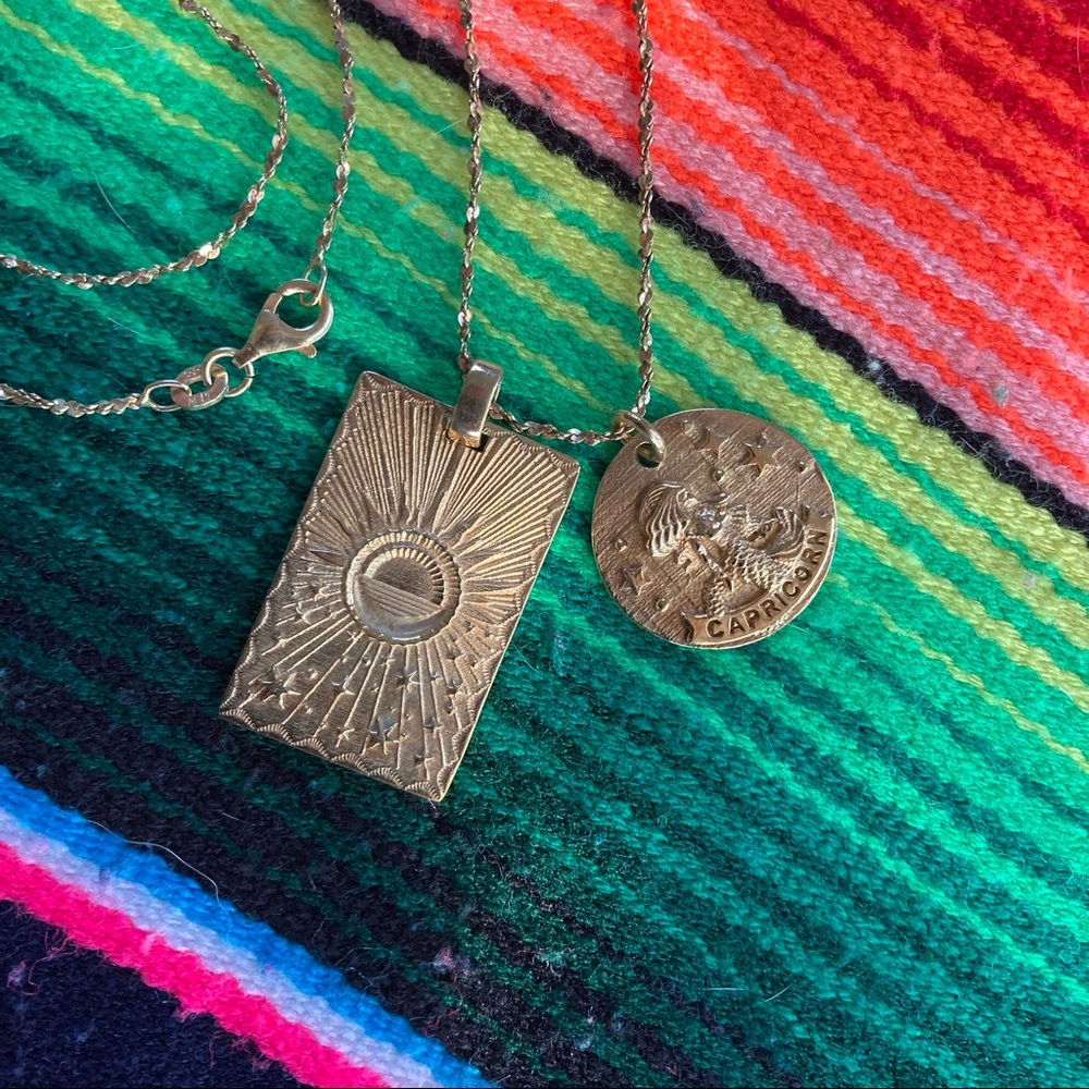 Spell & the gypsy collective Capricorn stargazer necklace gold